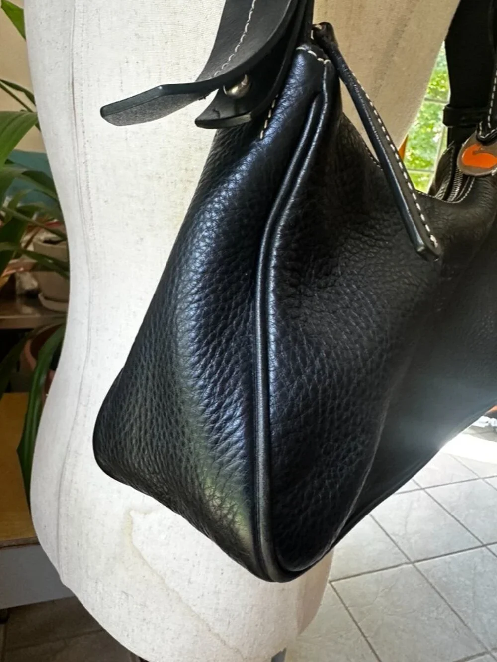 Dooney & Bourke Black Pebbled Leather Handbag, Very Good Condition